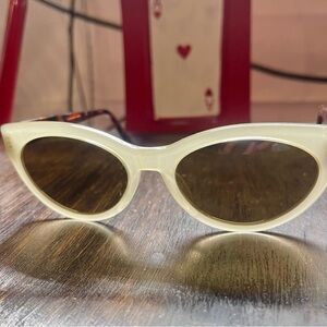 Fossil Cream Cat-Eye Sunglasses